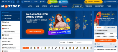Mostbet bukmeykerlik idorasi O‘zbekistonda